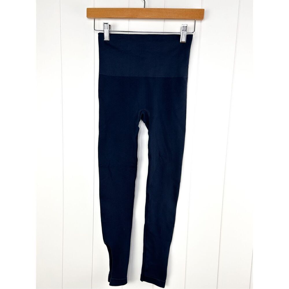 Spanx Lookâ At Me Now Seamless SideâAnkle Zip Leggings Midnight Navy Blue S